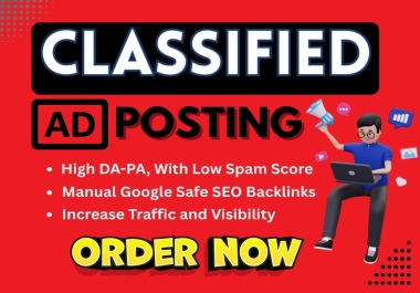I will do 60 manual classified posting for SEO traffic and backlinks