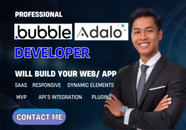 I will build bubble io bubble developer saas mvp bubble web app bubble io adalo app