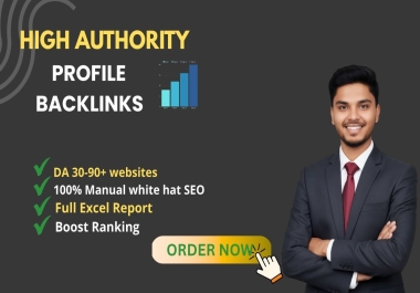 I will build 100+ high DA profile backlinks to boost your SEO and rankings.