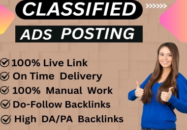 I Will Post Your 100 Classified Backlinks Ads on the Best Classified Websites
