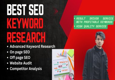 I will do keyword research,  on-page,  and off-page SEO for Google ranking