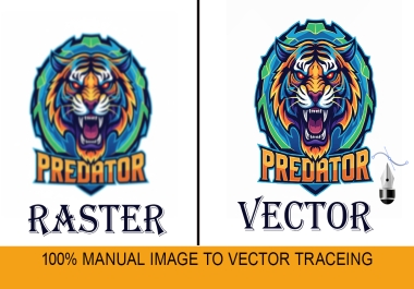 I will manually convert your image to clean vector artwork