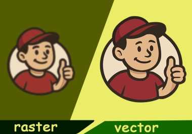 Professional raster image to vector conversion with clean manual tracing