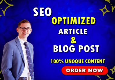 950 Word 100 plagiarism free SEO Optimized content blog post