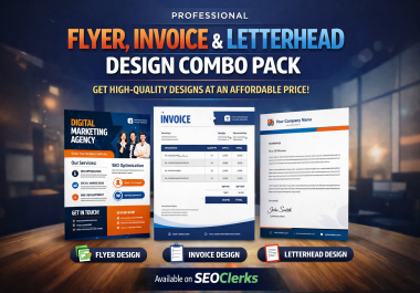 I will design professional flyer invoice and letterhead branding pack