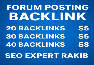 I will create high quality forum posting backlinks for SEO ranking