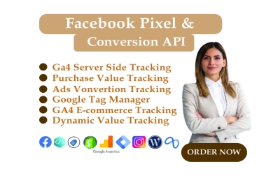 I Will setup Facebook Pixel conversion API with server side tracking,  GA4