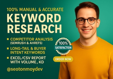 In-Depth Keyword Research,  Competitor Analysis & SEO Keyword Strategy for your business
