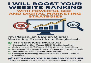 I will boost your website ranking with powerful SEO and innovative strategies