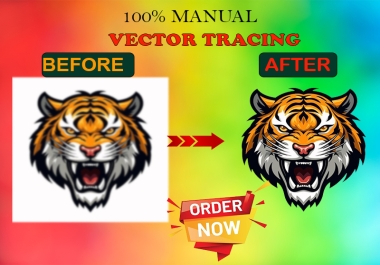 I will professionally vectorize your logo and icon with high-quality manual tracing work.