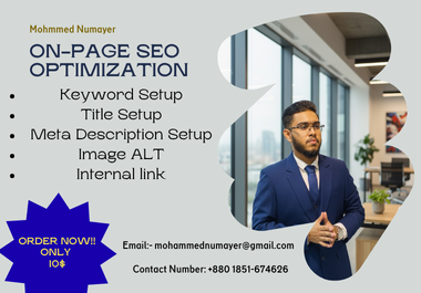 I will provide On page SEO optimization Service