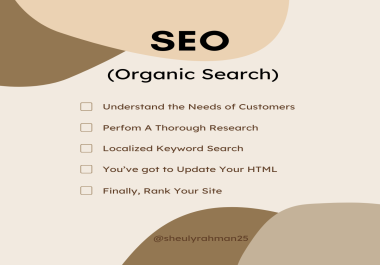 I will do seo organic search services and rank your site