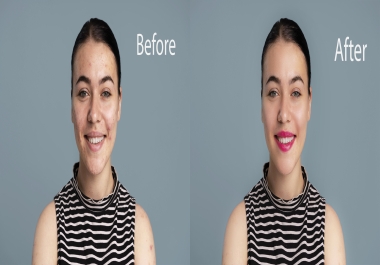 Professional photo retouching acne removal,  skin smoothing,  color correction,  makeup enhancement