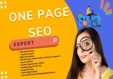 Professional One Page SEO Optimization for Higher Google Ranking 2025 Updated