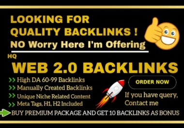 I will make 200 web 2.0 SEO backlinks
