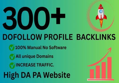 I will do 300 high Quality profile backlinks,  Powerful unique domain