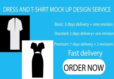 Professional T-Shirt and Dress Mockup Design for Branding