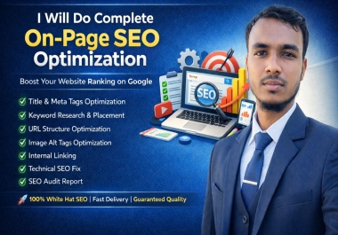I will do complete on page SEO optimization and technical SEO for your website