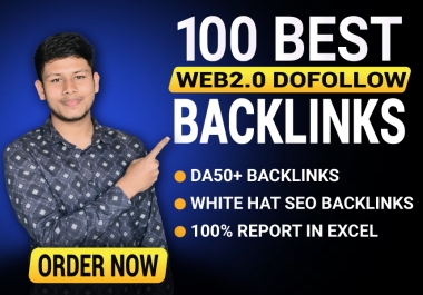 I will build 100 white hat Web 2.0 high quality SEO dofollow backlinks