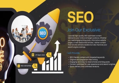 I will do professional SEO content writing for blogs and articles