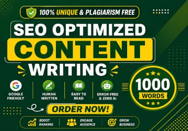 I Will Write 1000 Words SEO Optimized Human Written Content That Ranks on Google