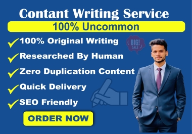 I Will Deliver 1000 Word 100 Unique and Manually Written Article