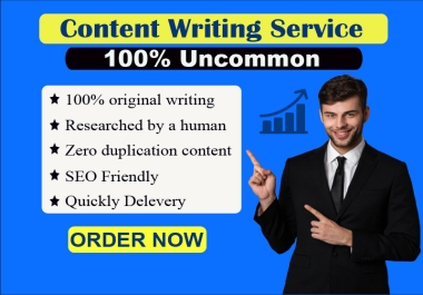 I will write 3x500 words of unique,  well researched and SEO friendly content written with the right