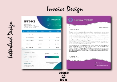 Custom Invoice & Letterhead Design Professional Business Stationery