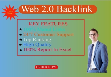 I will create 50 Web 2.0 backlinks on websites that have top-level domain and page authority