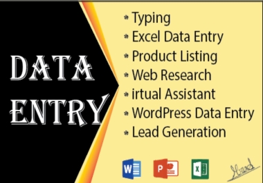 I Will Do Accurate and Fast Data Entry,  Copy Paste,  Web Research,  and Excel Work