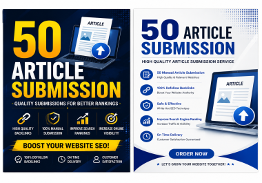 SEO 50 Article Submission for Quality Backlinks and Traffic Growth