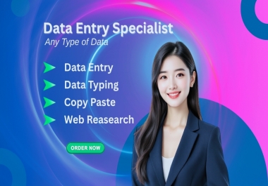 Accurate Data Entry,  Excel,  Copy Paste and Web Research