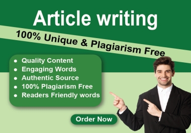 I can manually write high quality 500/1000+ words unique article or blog post about anything