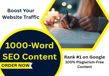 1000-Word SEO Content Writing -Rank 1 & Boost Your Traffic Fast