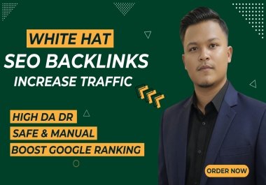 I will build powerful white hat SEO backlinks with high da for google ranking