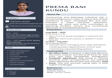 professional CV resume and creative business card for you.
