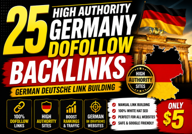 25 High Authority Germany Dofollow Backlinks German DE SEO Link Building
