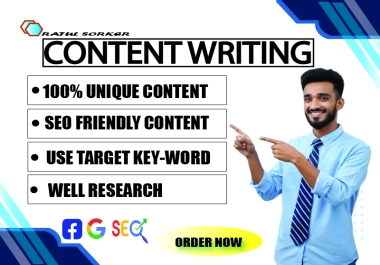 Professional SEO Content Writer 100 Original,  Plagiarism-Free,  and Tailored to Your Needs