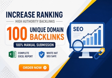 I will provide 100 high quality backlinks from unique domains for SEO ranking