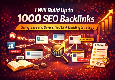 I will build up to 1000 SEO backlinks using safe and diversified link building strategy