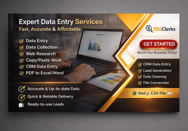 I Will Be Your Data Entry Specialist for Web Research Data Collection