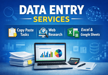 I Will Do Accurate Data Entry,  Copy Paste and Web Research Tasks