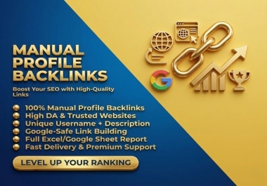 I Will MANUALLY Create 400 Profile Backlinks DA 50+
