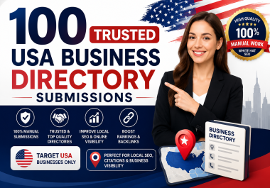 100 Trusted USA Business Directory Submissions with Manual Listing