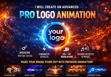I Will Create an Advanced Pro Logo Animation