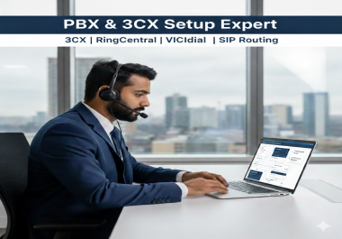I will configure PBX,  SIP Routes,  3CX,  RingCentral & Vicidial Setup