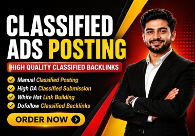 I will do manual 50 classified ads posting with high quality SEO backlinks