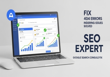 I will fix SEO issues,  404 errors,  indexing problems,  and Google Search Console errors