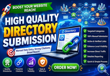High Authority 100 Manual Directory Submission For SEO Ranking