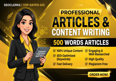 SEO Optimized Website - Write 20 Plagiarism-Free SEO Articles and Content Pieces 500 Words
